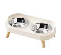 Depisuta Cuencos Elevados para Perros, Soporte para Cuenco Elevado a Prueba de Salpicaduras con 2 Cuencos de Comida de Acero Inoxidable de 400 Ml, Estación de Alimentación para Perros