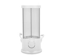 Depisuta Dispensador de Dulces, Máquina de Dulces de 3 Compartimentos, Cuerpo Transparente, Base Blanca, Contenedor de Cereales, Dispensador de Almacenamiento ABS para