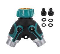 Depisuta Divisor de Manguera de Jardín de 2 Vías, Roscas de 3/4 pulg. | Divisor de Grifo con Conector de Latón, Divisor en Y, 2 Válvulas con Arandelas de Goma Adicionales, Divisor de Babero de