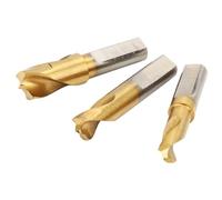 Depisuta Durable HSS CO Accesorios para Cortadores de Soldadura por Puntos 1/4 pulg. 5/16 pulg. 3/8 Herramienta de Corte de Precisión para Metalurgia, HSS CO Chapado en Titanio 3 Piezas