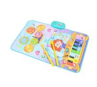Depisuta Estera Musical para Niños Pequeños 1 de 2 Años, 2 en 1 Tambor de Teclado de Piano con Baquetas Impermeables a Impermeables Baterías Alimentadas con 80x50 Cm Compacto para Niños Educación