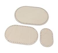 Depisuta Fondo de Cesta de Madera Ovalada, Base de Tejido Simple, Fácil Fabricación Artesanal para Bolsos de Ganchillo y Bolsos de Hombro, Tablero de Densidad, 3 uds.