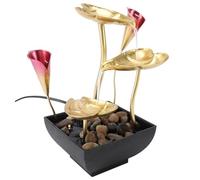 Depisuta Fuente de Agua de Mesa, Cascada de Riqueza de 3 Niveles con Luces LED de Bomba Silenciosa de Plástico de Hierro Premium Flujo Ajustable para Decoración de la Oficina en el Hogar de