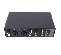 Depisuta Interfaz de Audio USB C, 24 Bits, 192 KHz, Entrada Dual TS XLR, Preamplificador de Micrófono, Tarjeta de Sonido Portátil + Alimentación Phantoms de 48 V, Plug and Play (BLACK)