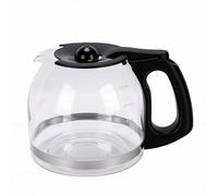 Depisuta Jarra de Repuesto para 12 Tazas de café para cafeteras OST, Accesorios para cafeteras, de Vidrio de Borosilicato de 1,8 L con Asa Resistente negra.