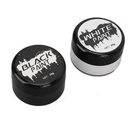 Depisuta Juego de Pintura Facial en Blanco y Negro para Maquillaje de Halloween, Pintura Corporal Altamente Pigmentada, Perfecta para Caras de Zombis y Esqueletos, Material ABS