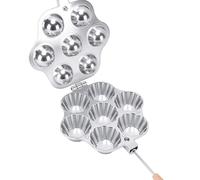 Depisuta Máquina para Hacer Galletas Open Pies, Bandeja para Hornear Antiadherente de Aleación de Aluminio y Mini Muffins con Asas de Madera, Máquina para Hacer Galletas y Dulces