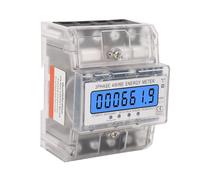 Depisuta Medidor de Energía 3 Fase, Pantalla LCD Montaje de Riel DIN de 35 Mm con Indicador de Luz para Monitoreo de Energía Industrial