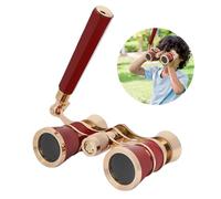 Depisuta Ópera Binocular Teatro Telescopio 3X25 Potencia Visualización Clara para Mujeres Niñas Niños Plástico 11 * 6.3 * 3cm (Rojo)