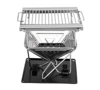 Depisuta Parrilla de Barbacoa Plegable, Parrilla de Carbón Portátil con 3 Niveles de Ajuste de y Diseño Plegable, para Acampar, Hacer Picnic, Fiestas en el Jardín