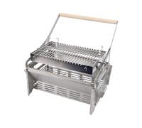 Depisuta Parrilla de Carbón Giratoria de 360°, 15,55 X 11,02 Pulgadas Pequeñas Parrillas de Barbacoa Portátiles de Acero Inoxidable Fácil de Desmontar Rejilla de Cocina para Acampar