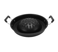 Depisuta Partita de Parrilla de Barbacoa Coreana Tailandesa, 2 en 1 sin Palanca de Humo de Humo Parrilla de Carbón Sartén de Aluminio Tostado para Asar una Carne y Verduras para (30 cm/11.81in negro)
