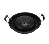Depisuta Partita de Parrilla de Barbacoa Coreana Tailandesa, 2 en 1 sin Palanca de Humo de Humo Parrilla de Carbón Sartén de Aluminio Tostado para Asar una Carne y Verduras para (35 cm/13.78in negro)