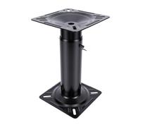 Depisuta Pedestal para Asiento de Barco, Altura Ajustable de 11,7 a 17,7 Pulgadas, Poste de Asiento con Recubrimiento de Polvo Negro, Placa Giratoria Cuadrada de Repuesto de 360°
