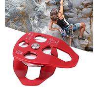 Depisuta Polea única de Escalada de Alta Resistencia, Polea Fija de Superficie Lisa para Exploración de Escalada, Rodamiento de Carga 32KN, Aluminio de Aviación 7075, Rojo (rojo)