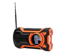 Depisuta Radio de Emergencia con Manivela, 5000 MAh USB con Energía Solar NOAA Am FM Radio Meteorológica con Altavoz Bluetooth 5.3, Linterna, SOS, Cargador de Teléfono IPX5