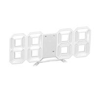 Depisuta Relaj DE Pared LED 3D, Relaj DE Pared Digital 3D Relojes DE DESCRETORIO LED Reloj Despertador DE Digital DE DESCRITORIO con Hora DE 12/24 Horas, TEMPERATA, LUZ Nocturna (Marco Blanco