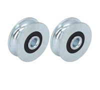 Depisuta Rueda de Rodillo con Ranura en U de 2 Piezas, Rodillo de Polea Guía con Rodamiento de Bolas de Acero de Aleación, 40 Mm de Diámetro Exterior 8 Mm, Diámetro del Orificio Central,