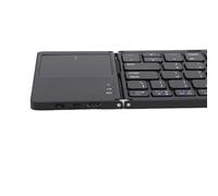 Depisuta Teclado Bluetooth Plegable,Bluetooth 5.1 de 3 Canales con Panel Táctil Teclado Plegable Conectividad de 3 Dispositivos Inalámbrico Tipo C Recargable para Smartphone (Black)