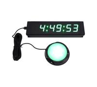 Depisuta Temporizador de Carrera Digital con Pantalla LED Grande, Verde | Control Remoto, Interruptor de Botón, Batería de 4000mAh, 26x8cm/10.24x0.98in, para Eventos Deportivos, Carreras, Reuniones