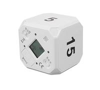 Depisuta Temporizador de Cubos, Movimiento de Inducción de Giroscopio Configuración de Tiempo Ajustable Temporizador con Modo Mudo para Estudiar el Salón de Clases de Entrenamiento (White)
