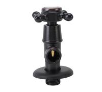 Depisuta Válvula de Parada de ángulo G1/2, Cobre Engrosado con Agua Fría y Caliente Apagada para Válvulas de Baño de Grifo de Cocina Fácil Instalación (BLACK)