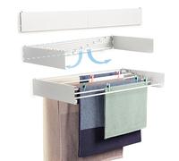 depogron Tendedero de Pared Plegable 100 cm, Colgador de Ropa Mural para Interior y Exterior, Capacidad 25 kg, Secador de Ropa Abatible con 6 Barras, Ahorro de Espacio