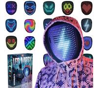 Depointer Life Máscara LED con detección de gestos, máscara transformadora de cara con luz LED para disfraz de fiesta de cosplay, máscara iluminada para Halloween