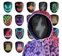 Depointer Life Máscara LED de música 2023 con detección de música y gestos, máscara transformadora facial iluminada por LED para disfraces, cosplay, fiesta de máscaras