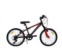 DEPORBIKES®️ Bicicleta 20 Pulgadas para niño 6-10 años | Bicicleta de 6 velocidades + Suspensión Delantera + Frenos V-Break | Bicicleta Infantil Segura para niños aventureros (Gris-Rojo)
