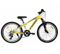 DEPORBIKES Bicicleta 24 Pulgadas niños | Bicicleta niño 8-11 años de Aluminio Ligera y Resistente + Frenos V-Break | Bicicleta montaña Estilo Mountain Bike Ideal para Aventuras (24" Amarillo)