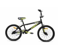 DEPORBIKES Bicicleta BMX 20 Pulgadas | BMX Freestyle + Rotor 360° + 4 Hubs + Frenos V-Break | Diseño Resistente y Original (Negro-Amarillo)