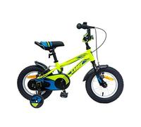 DEPORBIKES®️ Bicicleta de niño 12 y 14 Pulgadas | Bicicleta Infantil para niños 3-5 años + Frenos V-Break + Ruedas estabilizadoras | Bicicleta cómoda y Segura Ideal para niños (Amarillo, 12 Pulgadas)