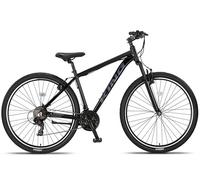 DEPORBIKES Bicicleta montaña Adulto 29 Pulgadas | Cuadro de Aluminio + 21 Velocidades Shimano + Suspensión Delantera con Bloqueo + Frenos V-Break | Bicicleta montaña Segura y Resistente (Negro)