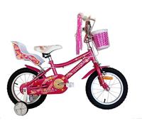 DEPORBIKES®️ Bicicleta niña 2-7 años | Bicicleta Infantil 12, 14, 16 Pulgadas + Ruedines + Cesta | Bicicleta niña 4 años con Diseño Seguro, cómodo y Atractivo. (14 Pulgadas)