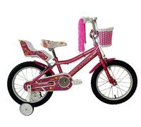 DEPORBIKES®️ Bicicleta niña 2-7 años | Bicicleta Infantil 12, 14, 16 Pulgadas + Ruedines + Cesta | Bicicleta niña 4 años con Diseño Seguro, cómodo y Atractivo. (16 Pulgadas)