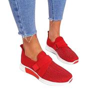 Deporte Informales para Mujer, Sin Cordones, con Diamantes Imitación, Ligeros, Transpirables, para Caminar, para Correr, Verano, Malla Transpirable