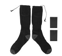 Deportes al aire libre de invierno espesar calcetines eléctricos calentados batería calefacción medias de algodón negro para adultos