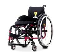 Deportes en Silla de Ruedas, Silla de Ruedas Autopropulsable para Adultos, Ligero Quick Fold Aleación de Aluminio Patinete con reposapiés oscilante(Seat width 38cm,Pink Purple)