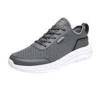 Deportes Hombres Pies Anchos Cordones Suela Gruesa Ortopédica, gris oscuro, 44 EU
