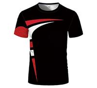 Deportiva Camisa Hombre Verano Básico Regular Fit Cuello Redondo Hombre Camiseta Moderno Único Estampado Empalme Hombre Manga Corta Diario Casual Wicking Transpirable Shirt