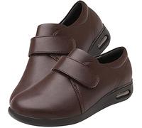 Deportivas Ancho Especial Hombre, Pie Diabetico, Zapatillas Diabeticos Hombre Zapatos Ancho Especial para Pies Hinchados Zapatillas De Cuero Hombre Casual,Marrón,38 EU