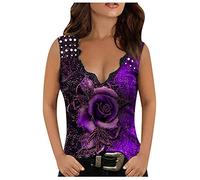 Deportivas Mujer Ofertas Blouse Top For Women Rose Print Party Daily Loose Top Camiseta Interior Mujer Camiseta 8M Mujer Top Negro Manga Larga Blusas Cuello Regalos Originales para Mujer Cumpleaños