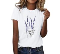 Deportivas Mujer Ofertas Camisa con Estampado Floral de para Mujer, Camiseta de Manga Corta con Cuello, Top de, Ropa Informal Ligera y para Verano Camiseta Manga Larga Regalo para Mujer Original