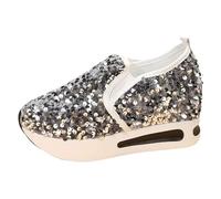 Deportivas Mujer Zapatillas Brillantes Mujer Lona Elegantes Antideslizantes con Cuña Negras Vestir Sapatilhas Mulher 38 Doradas Zapatos Plataforma Sneakers Barefoot Abotinadas Añadir para Fascitis