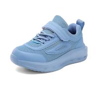 Deportivas Niño Zapatos Deportivos De Tejido Volador De Color Sólido Transpirables De Red para Niños Y Niñas Zapatos Casuales Ligeros De Suela Blanda para La Escuela (Blue 38 Big Kids)