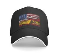 Deportivo Trucker Gorra Bandera española Vintage de América y España Casual Hats Nueva Gorra para Sol para Tenis Deporte Golf Deportes