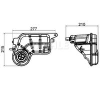 MAHLE CRT 20 000S Depósito compensación refrigerante sin sensor de nivel de refrigerante sin tapa blanco
