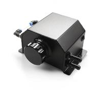 Depósito Compensación Refrigerante Depósito Universal Aceite Aluminio 1L Y 2L Para Refrigerante Motor Radiador Combustible Desbordamiento Con Tapón Drenaje Respiradero(1L-Black)