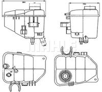Depósito compensación, refrigerante negro CRT 126 000S MAHLE para MERCEDES-BENZ